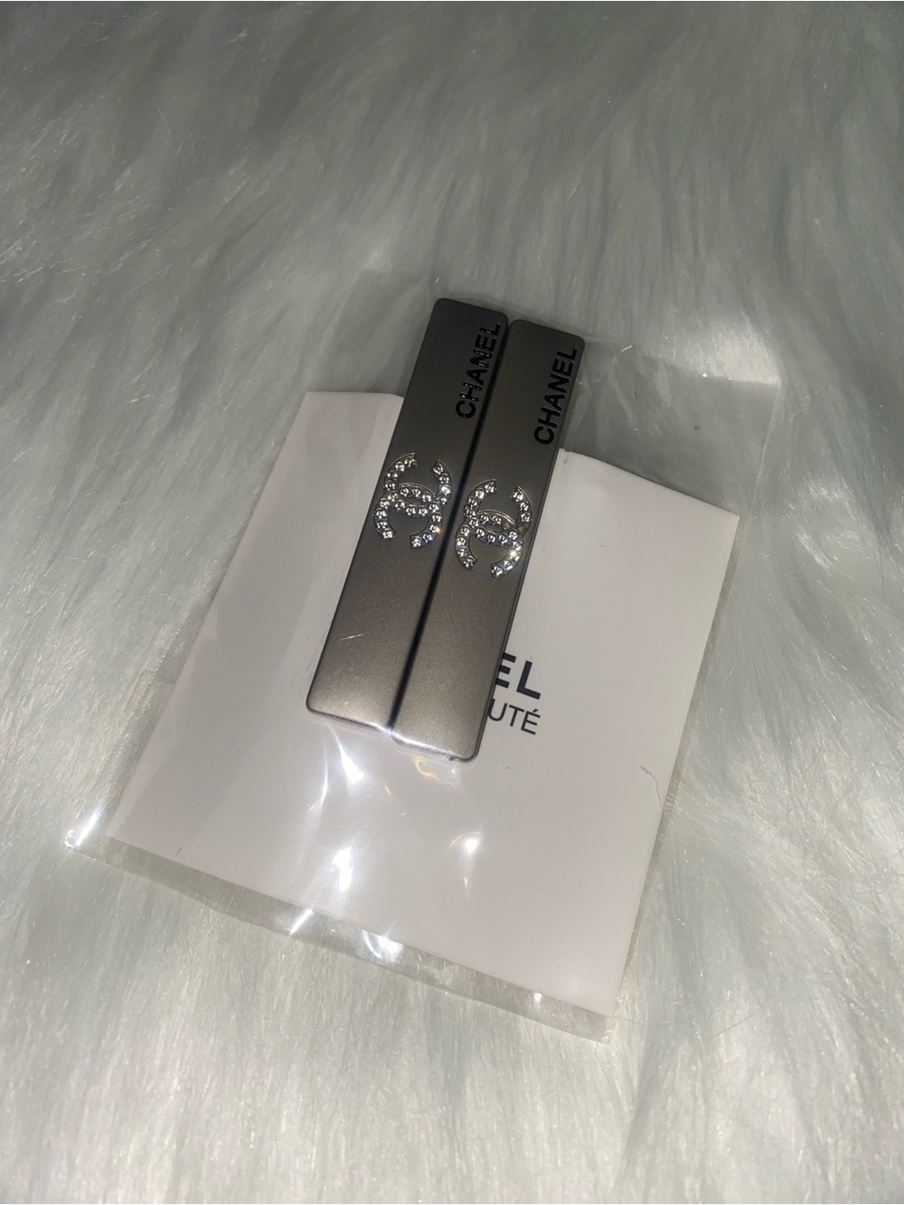 Silver Crystal Hair Clips